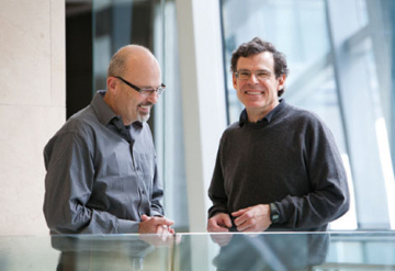 O Pioneers!: Clifford Woolf (left) and Bruce Bean, who entered the discovery-to-drug adventure as experienced scientists but inexperienced entrepreneurs, weathered early setbacks before crafting a promising agreement to collaboratively develop their new pain medication with Endo Pharmaceuticals. <br/>Photo by John Soares