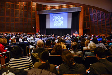 "Ebola and the Future of Global Health Equity," a talk by Paul Farmer. Image: Rick Groleau