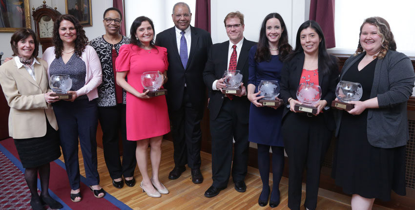 Recipients of the 2019 Diversity Awards with Joan Reede and Otis Brawley