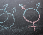 chalkboard with gender symbols