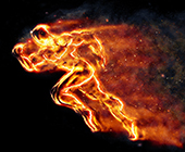 illustration of running athlete, burning