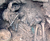 human bones side by side at Castillejo de Bonete, Spain