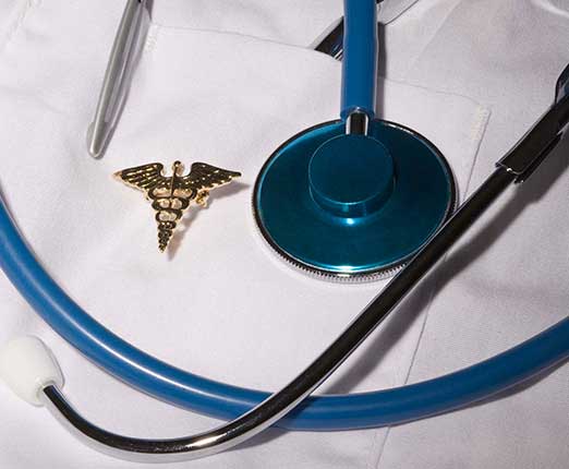 Image of white coat with stethoscope 