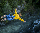 photo of bungee jumper
