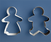 photo of gingerbread cookie cutters with male and female form
