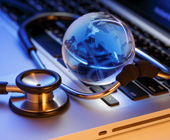 Image of a stethoscope on a computer 