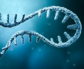 Messenger RNA or mRNA strand 3D digital illustration 