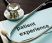 photos of stethoscope on top of a piece of paper that reads patient experience