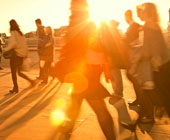 Photo of people walking on a street