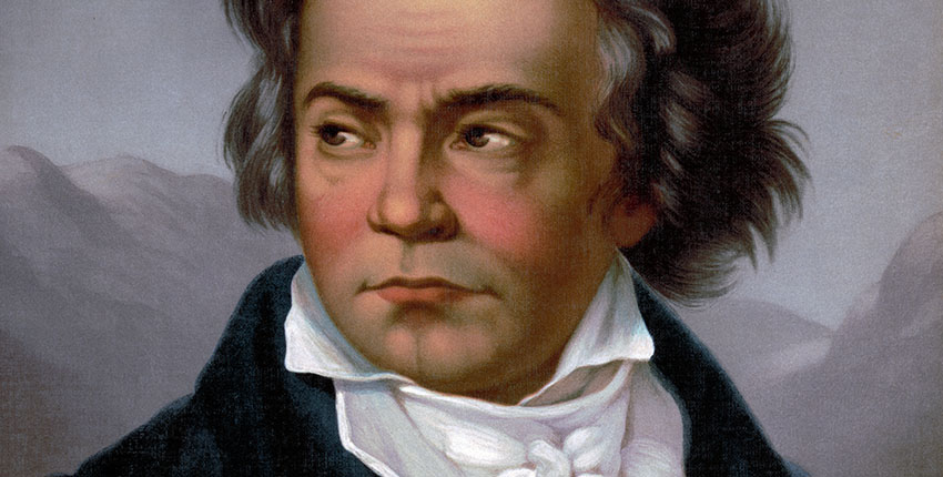 A portrait of Ludwig van Beethoven