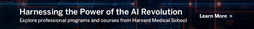 Promotion for Harnessing the Power of the AI Revolution Information Page with listed courses HMS