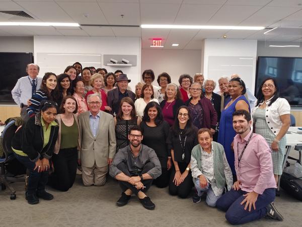 Instructors, students and tutors of the ME518 Spanish Language Intensive course at the class fiesta.