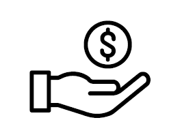 Hand with money icon