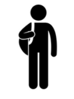 Student with backpack icon