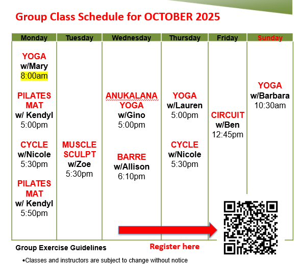 group class schedule
