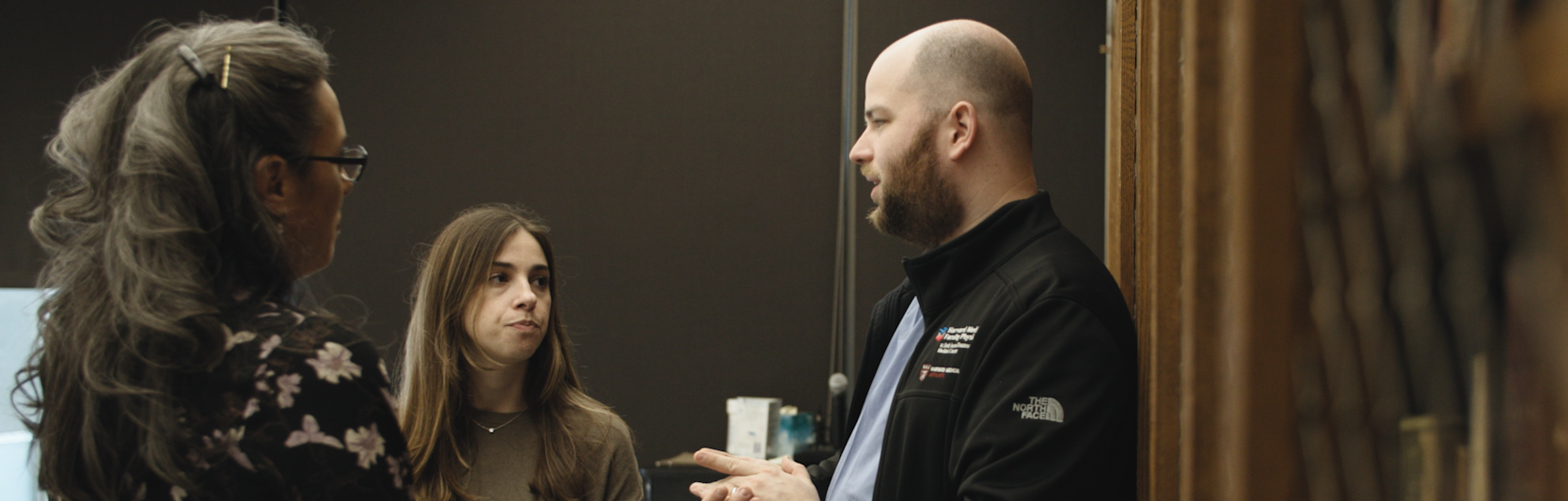 group of people talking