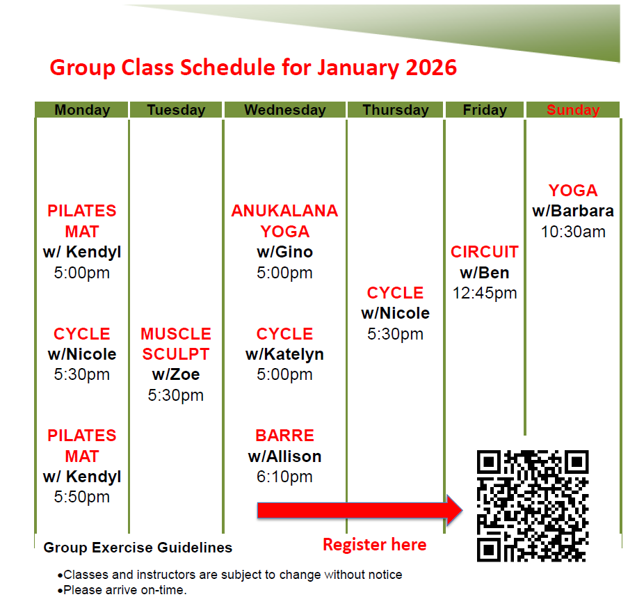 group class schedule