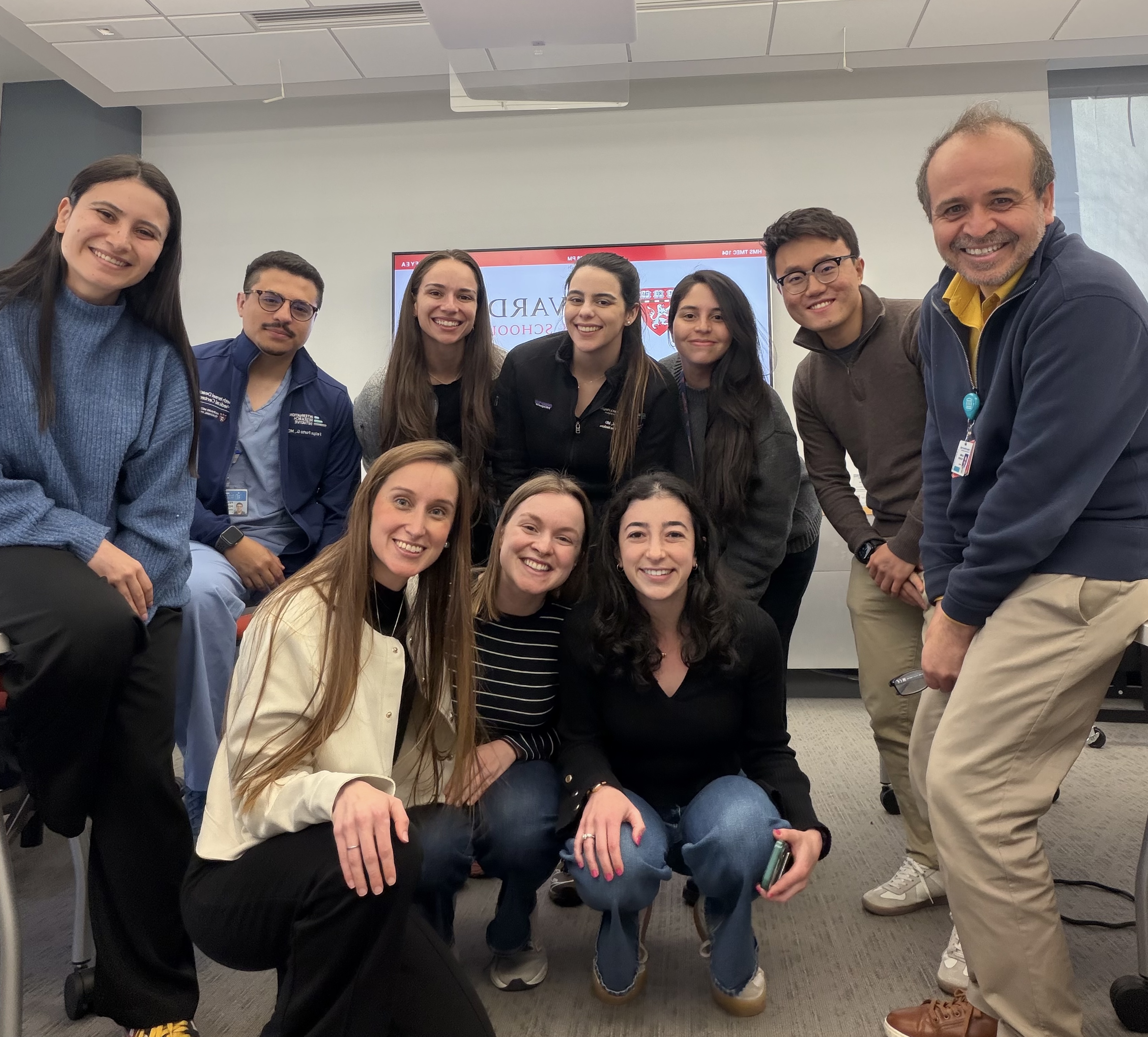 A group of MD students and their instructors in a medical language course