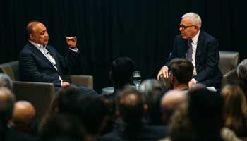 Blavatnik, left, and Rubenstein talking 