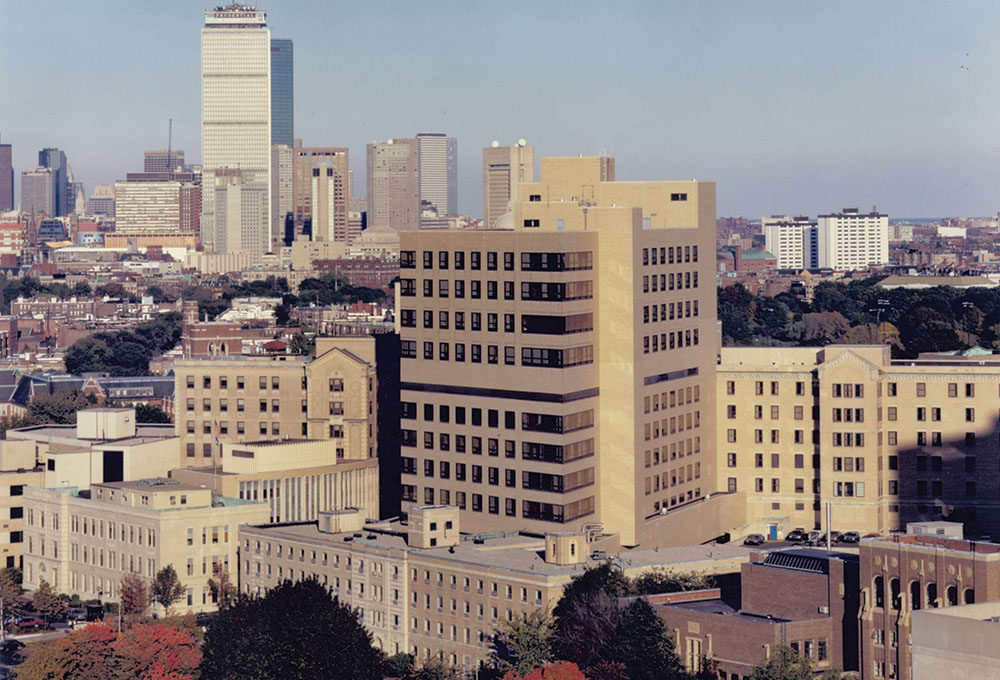 aerial shot of the Beth Israel Hosital area in the 1980s