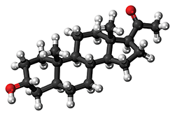 ball-and-stick chemical model of allopregnanolone