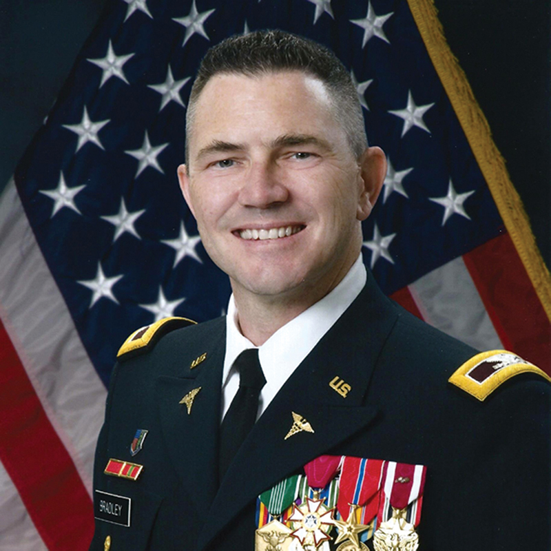 portrait of John Bradley in military uniform
