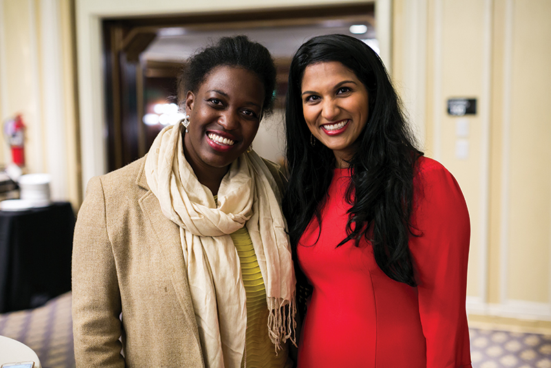 two women smiling at Dean's event