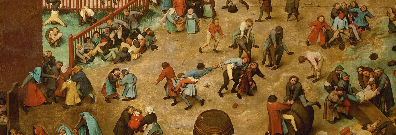 section of Pieter Bruegel The Elder's painting Children's Games