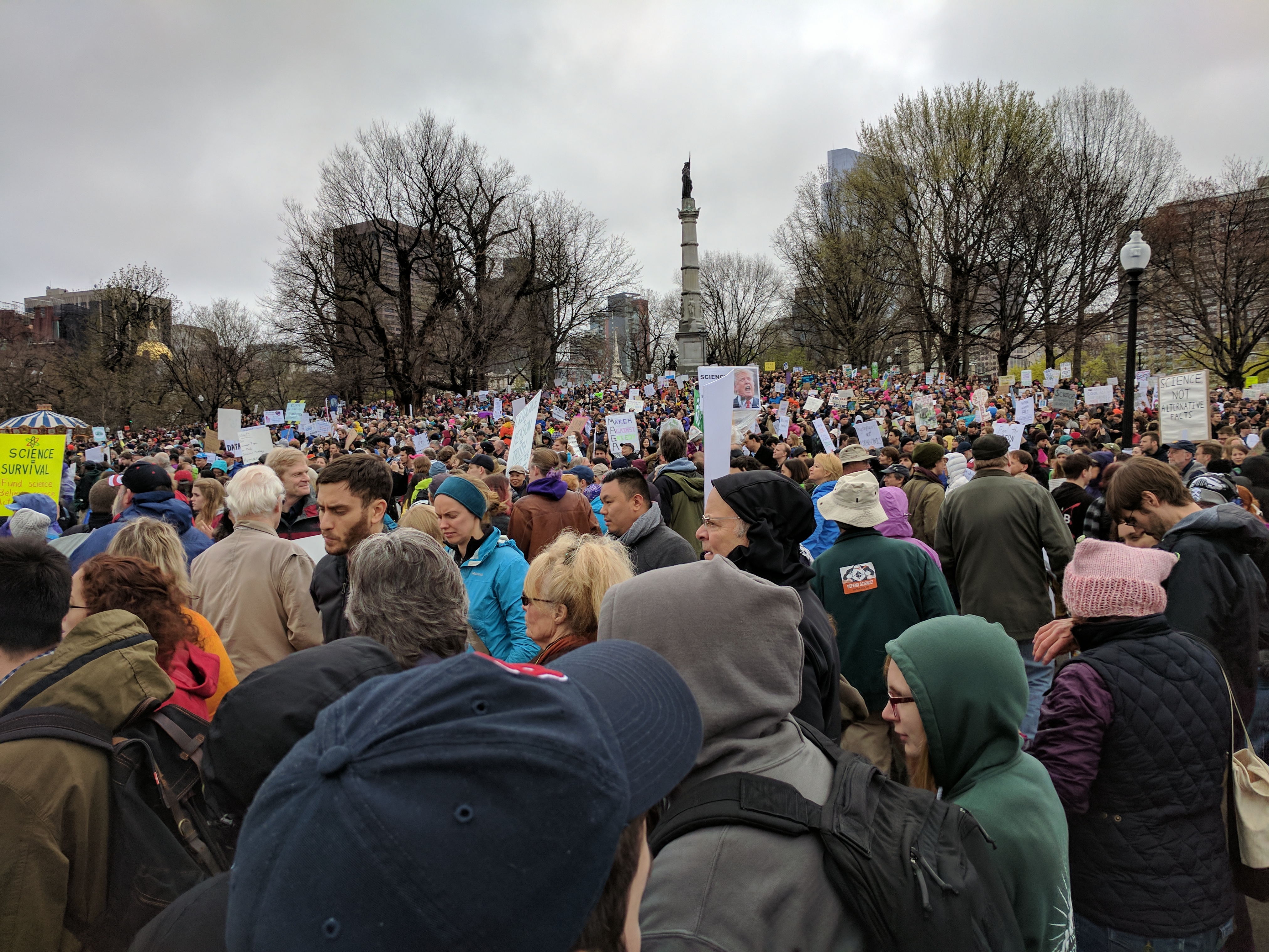 HMS marchers joined thousands at the Boston Common for the main event. Image: Kevin Jiang