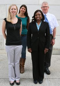 JCSW Chair and Vice Chair members. From left, back row: Wendy Brown, Michael Cahalane. Front row: Jessica Murphy, Rhonda Bentley-Lewis. Photo by Jake Miller.