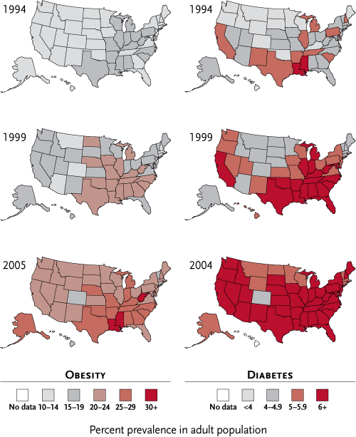 The fattening of America can be thought of as a scourge of inflammation that contributes to the rising type 2 diabetes and other health problems, suggested speakers at the 2007 Postgraduate Nutrition Symposium. Adapted from CDC.