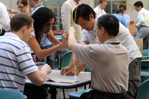 Participants at Harvard Catalyst’s Intensive Training in Translational Medicine course come together around a workshop on innovation. Photo by Kerry Foley.