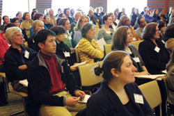 On Jan. 25, a child care summit drew about 180 participants from across the Harvard community to the Joseph B. Martin Conference Center. Photo by R. Alan Leo.