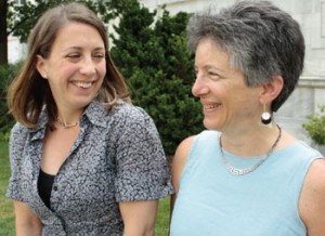 Assistant Deans for Faculty Affairs Mary Walsh, left, and Carol Bates work to improve the promotions process at HMS.