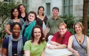 The HMS Curriculum Fellows back row, from left: Narveen Jandu; Johanna Gutlerner; Catherine Dubreuil; Ondra Kielbasa; and Randall King, founding member of the CFP Faculty Advisory Committee. Front row: Latishya Steele; Leah Brault; David Van Vactor, program director; and Heather Doherty. Gutlerner and Steele will complete their fellowships in 2012, the rest in 2013.