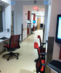 Hallway in the new center. Image: M. Buckley