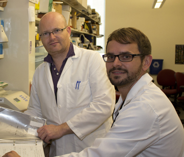 Sean Clohessy (left) and Markus Reschke. Image: James Dwyer, Beth Israel Deaconess Media Services