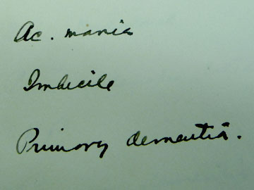 Detail from Southard notes. Image: Courtesy Countway Library.