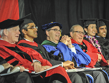 Vivek Murthy, left, Jeffrey Flier and Bruce Donoff. Image: Steve Lipofsky