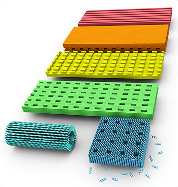 Researchers have achieved 32 different-shaped crystal structures using the DNA-brick self-assembly method. Credit: Harvard's Wyss Institute