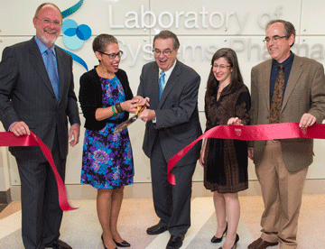 From left to right: Josh Boger, Susan Windham-Bannister, Jeffrey Flier, Laura Maliszewski, and Peter Sorger. Photo by Justin Knight