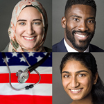 Clockwise from upper left: Asmaa Rimawi, Jamaji Nwanaji-Enwerem and Suchita Nety