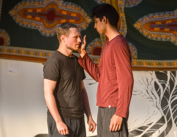 John Sataloff (left) and Shyam Akula performed a dramatic reading of James Baldwin’s “Giovanni’s Room.”