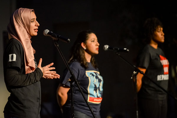 From left: Asmaa Rimawi, Alma Onate Munoz and Jayne Rice