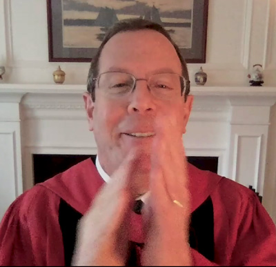 Screen shot of Dean for Medical Education Hundert from Class Day video