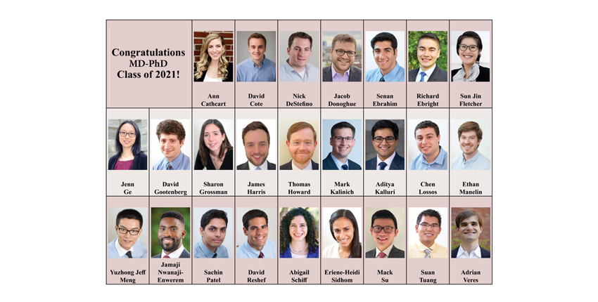 Group photo of HMS 2021 MD-PhD graduates 