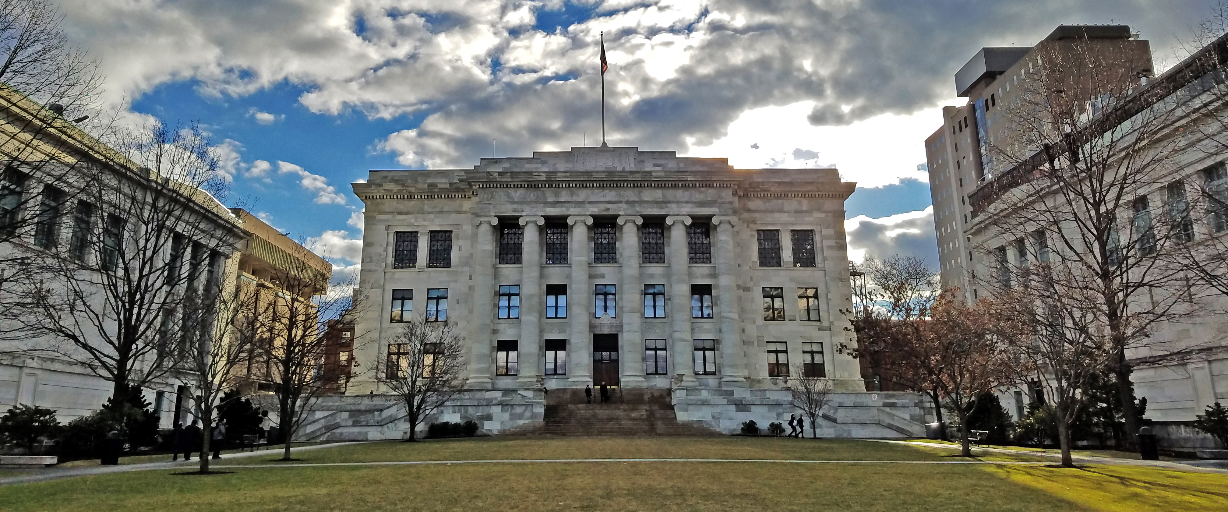 view of the HMS Quad, both buildings and green space