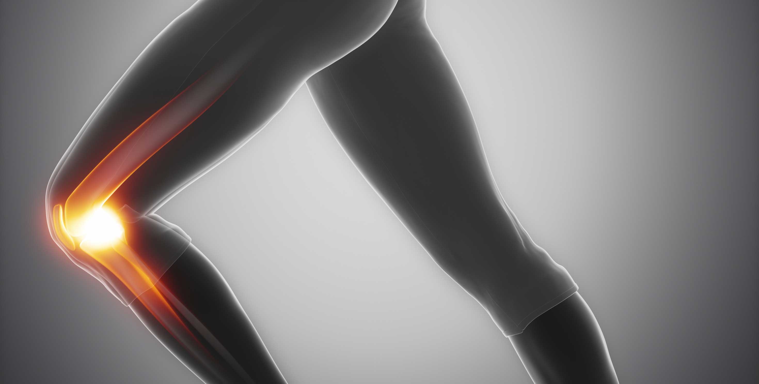 Image of leg with knee illuminated
