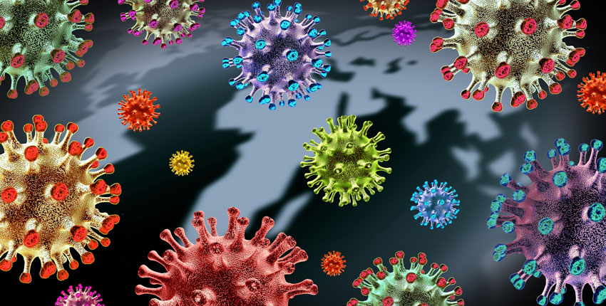 Illustration of coronavirus variants 