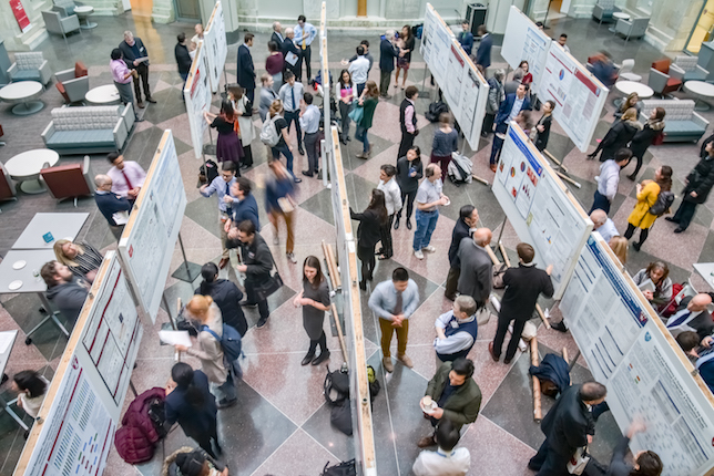 Soma Weiss Research Day posters in TMEC atrium